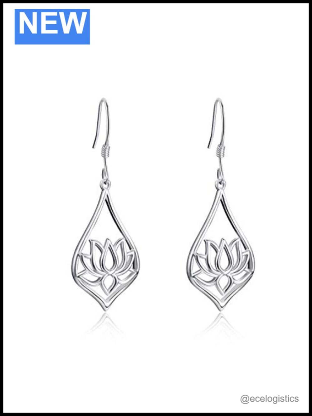 Sterling Silver Flower Dangle Drop Earrings Leverback